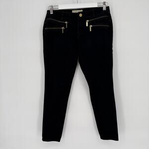 Michael Michael‎ Kors Navy Low Rise Skinny Jeans Zip Pockets Size 4